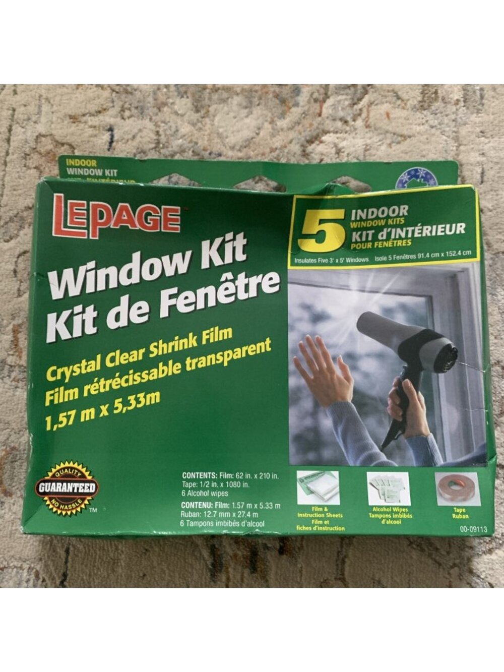 LEPAGE Indoor Window Kit Crystal Clear Shrink Film 62" x 210"